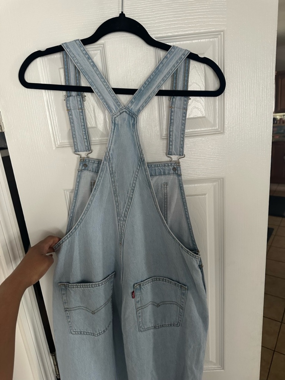 Light Wash Denim Overalls - Classic Bib Style Levi - Picture 7 of 10